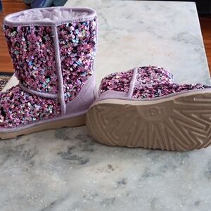 Ugg Girls Sequin Winter Boots - Pink